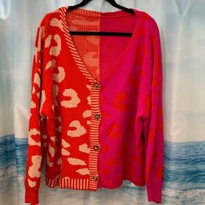 Vibrant Leopard Print Cardigan